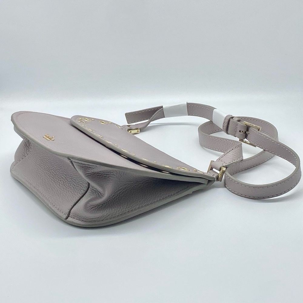 Kate Spade Boulder Lane Maggy Saddle Bag With Gilded Grommets- Nouveau Lavender - Picture 8 of 15